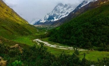 View of Jaundhar Glacier and Swargarohini from the Har ki Dun Valley